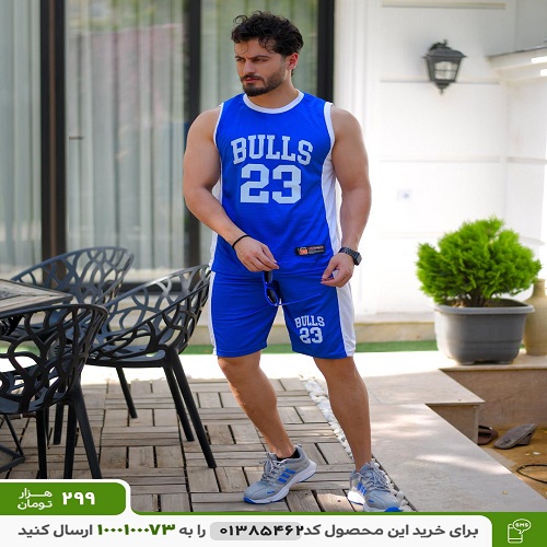 ست تاپ شلوارک Bulls (آبی) کد 6030